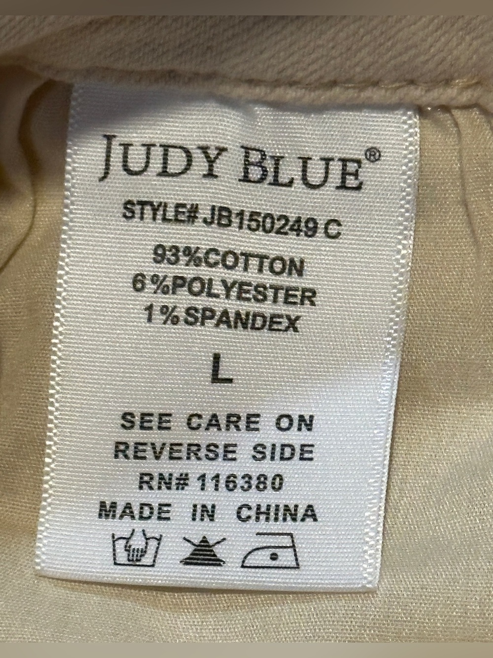 Judy Blue Light Tan Denim Shorts High Waist Women’s L - Picture 4 of 4